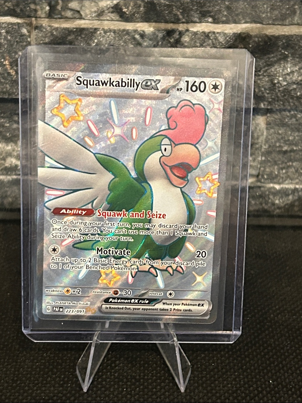 Pokemon‎ Squawkabilly EX Full Art  Card 223/091 from Paldean Fates set M/NM